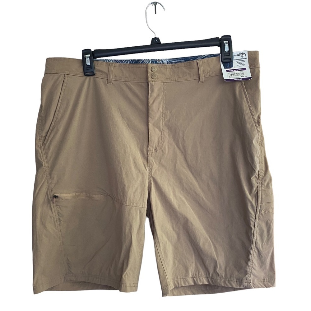 REEL LIFE Riptide Fishing Shorts NWT Size XX-Large  Natural Khaki Flat Front